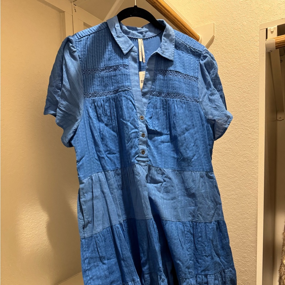Anthropologie women’s blue embroidered dress. New w Tags!